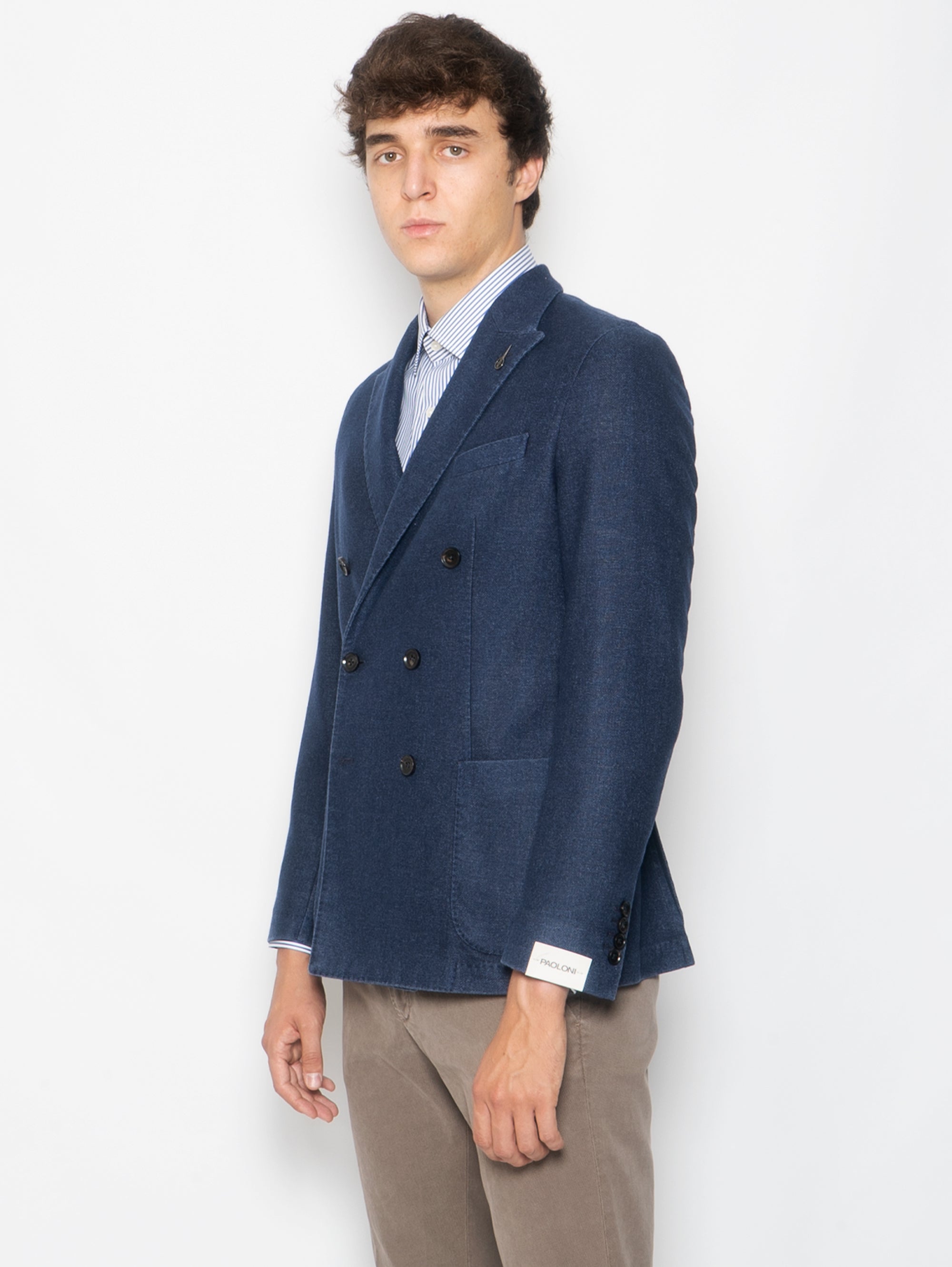 Melangé Blue Double-breasted Jacket