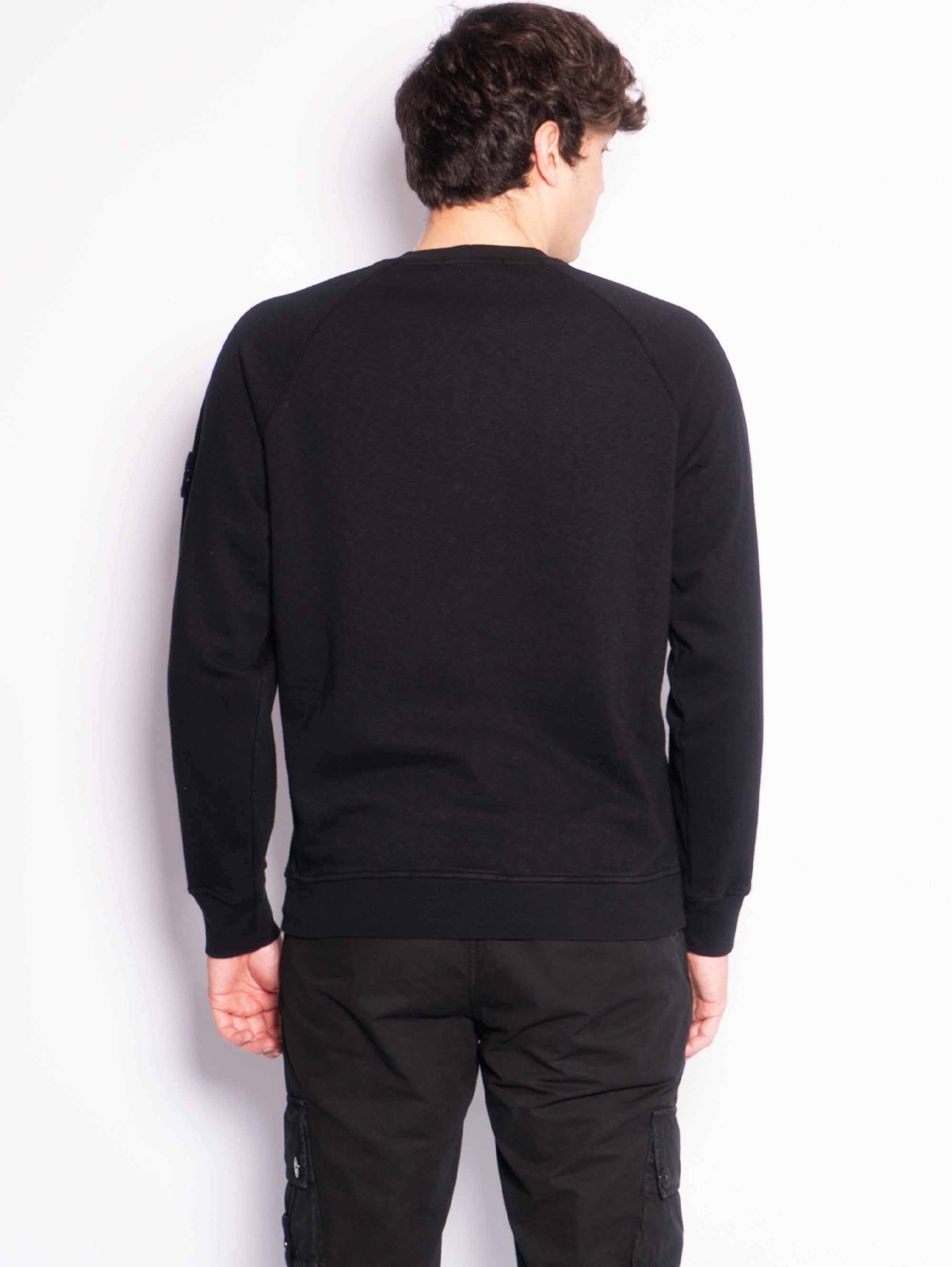 Malfilé-Sweatshirt, stückgefärbt in Schwarz