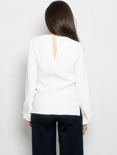 Bluse mit Puffärmel Creme