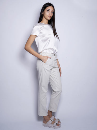 Beige Cavalry broek van lyocell en katoen