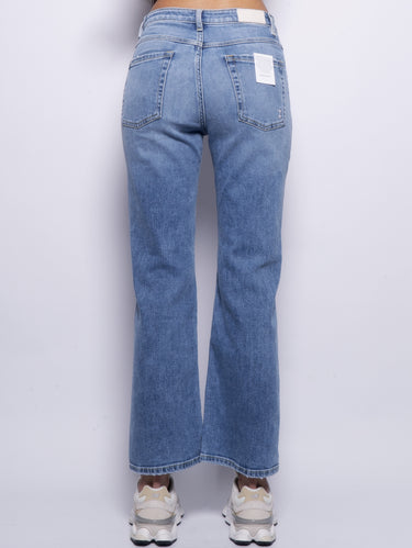 Slim Fit Jeans Pam met Trompetpijpen Blauw