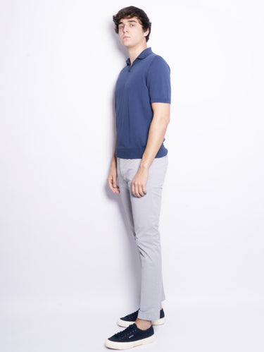 Slim fit broek van katoenen gabardine grijs
