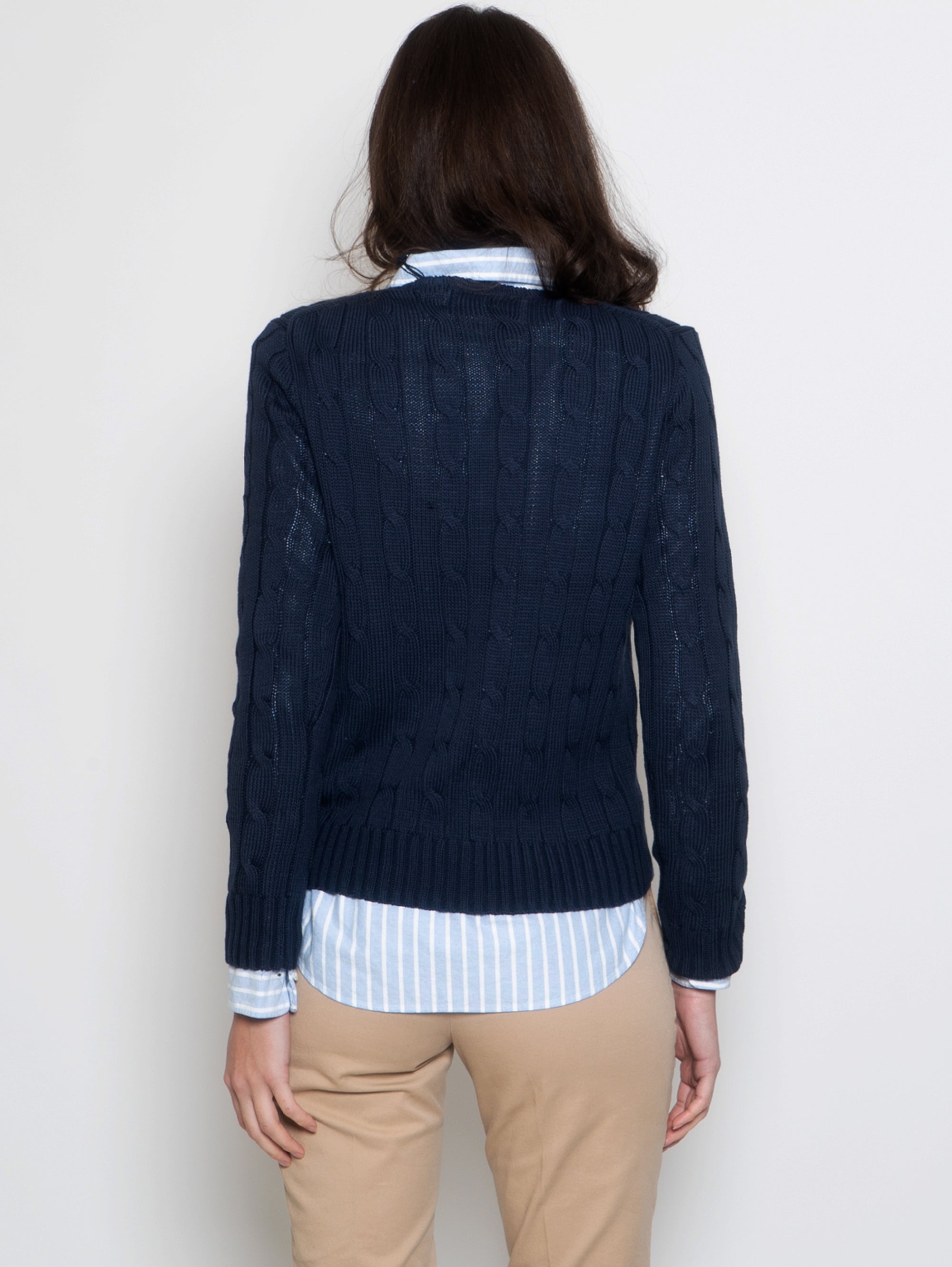 Navy Blue Cable Sweater