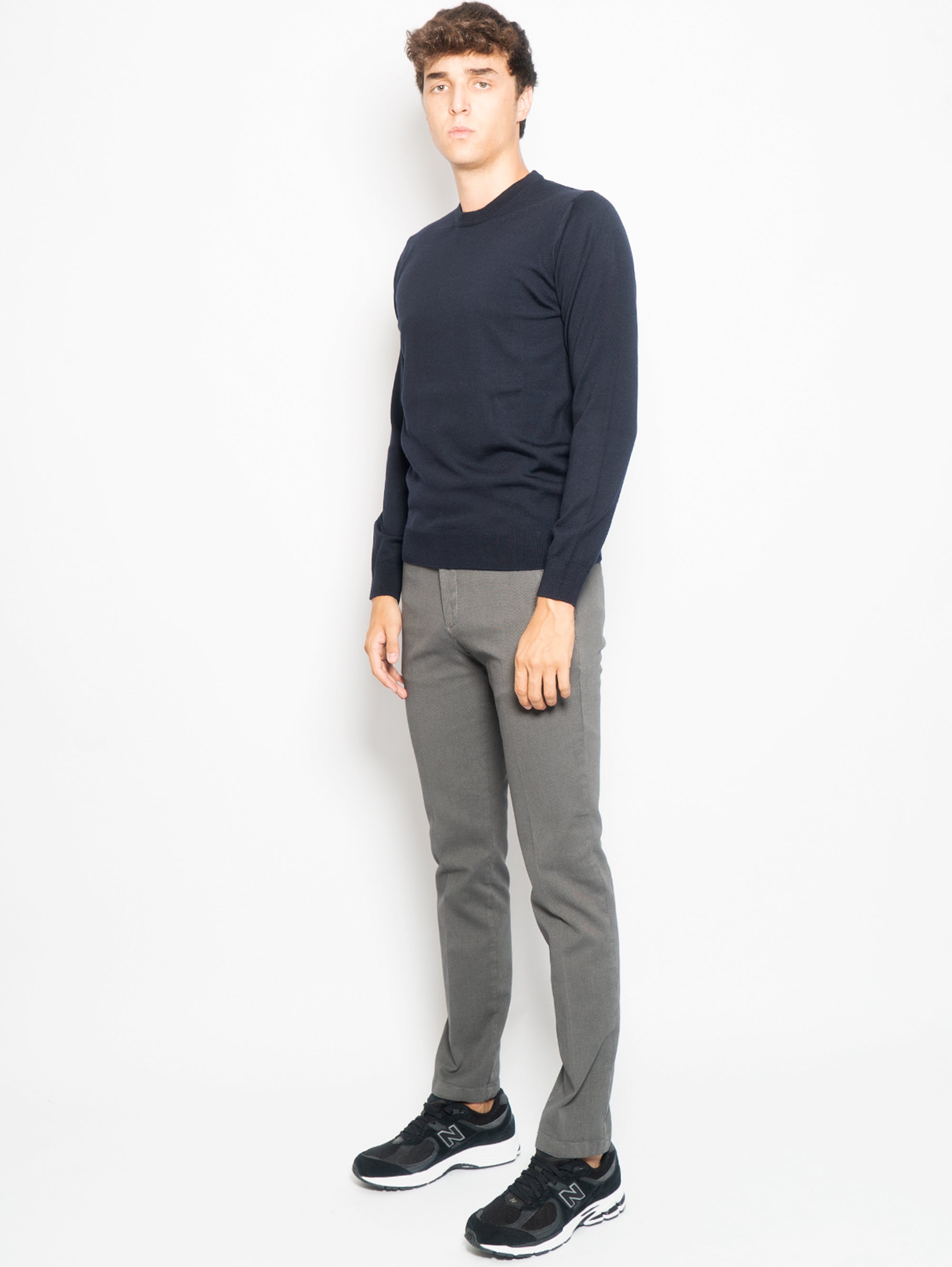 Chino Trousers in Sage Textured Cotton