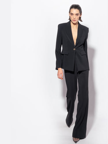 Blazer-Jacke aus Stretch-Crêpe Schwarz