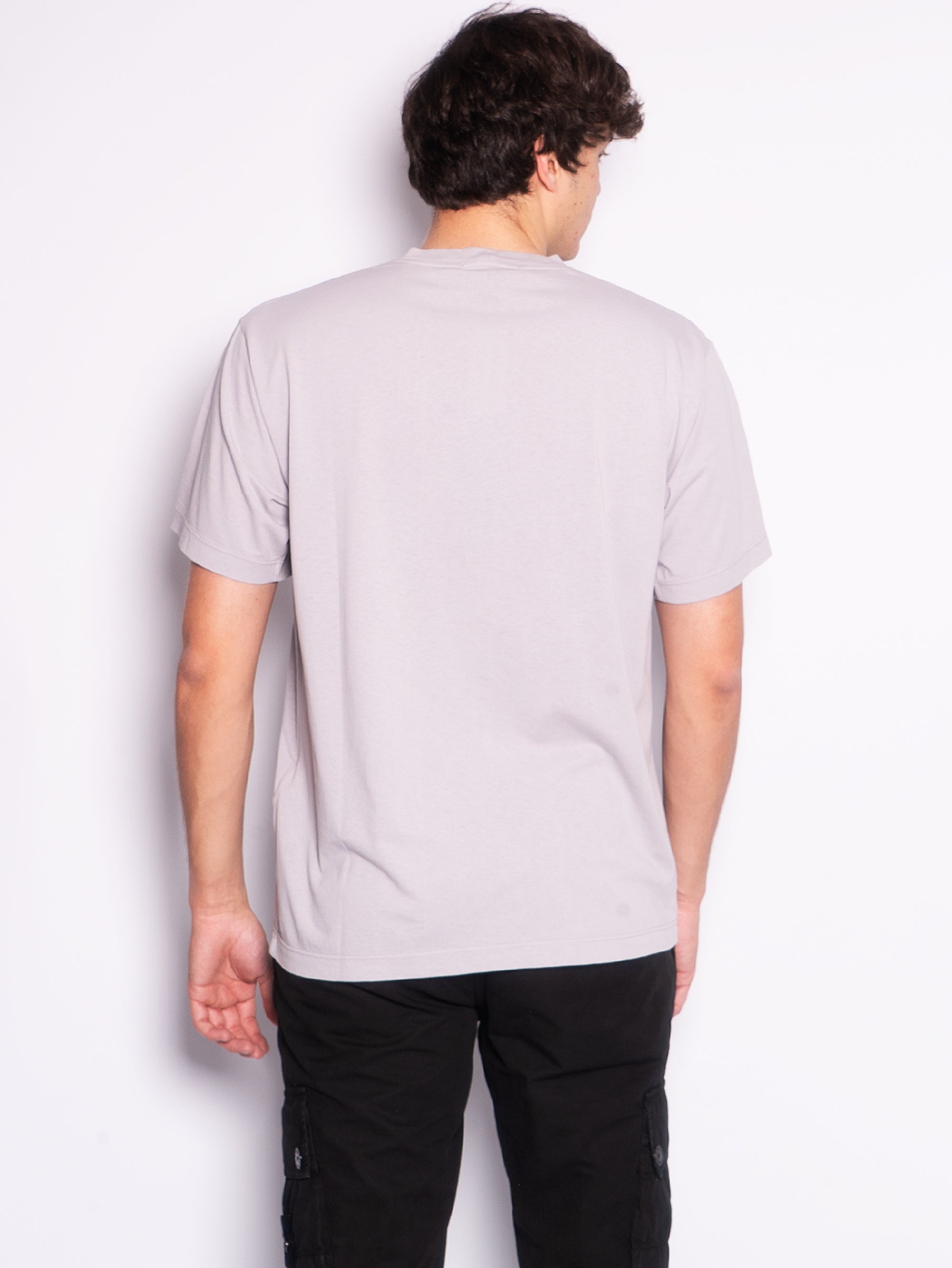 Stückgefärbtes T-Shirt mit grauem reflektierendem Logo