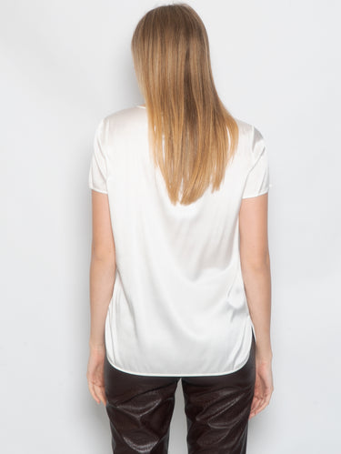 Blouse en soie stretch blanc