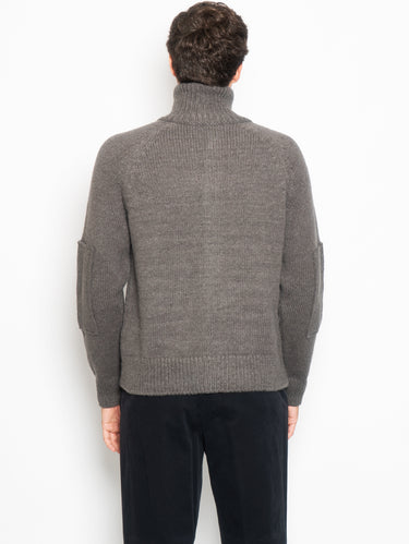 Cardigan in Maglia di Alpaca Asfalto