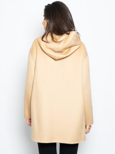 Beige Wool Fabric Zip Coat
