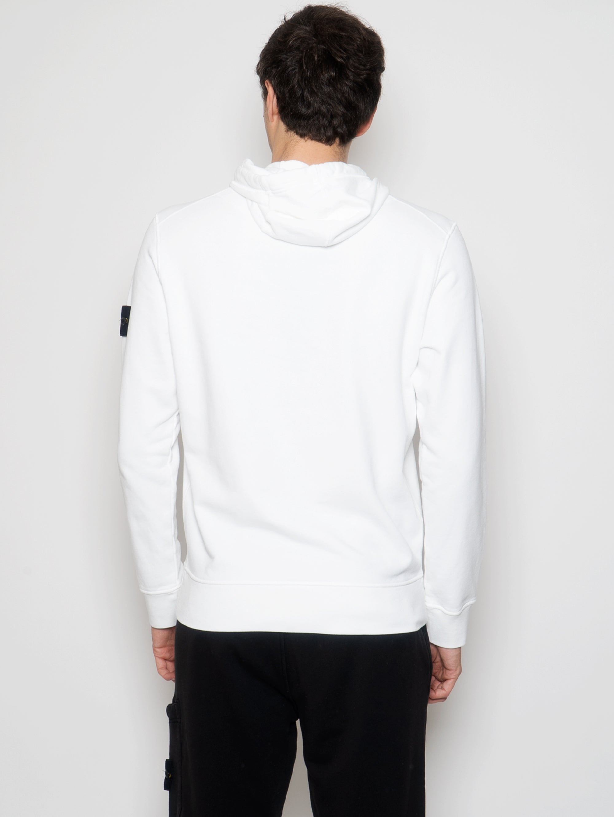Stückgefärbtes weißes Kapuzen-Sweatshirt