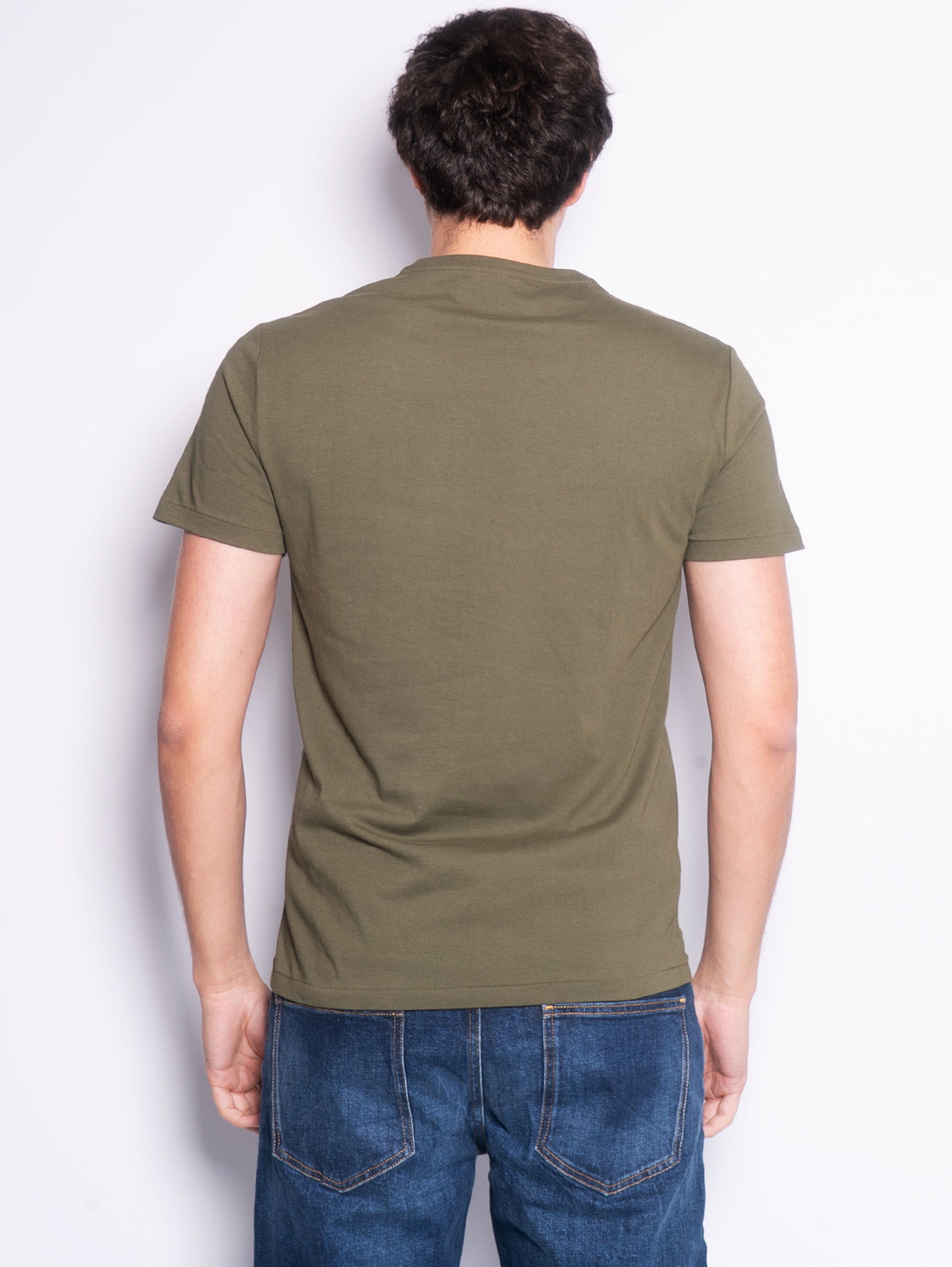 T-shirt Girocollo Custom Slim Fit Verde