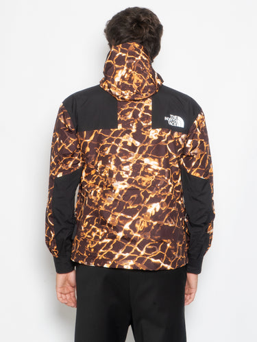 Giacca con Cappuccio Retro Mountain Stampa Marrone