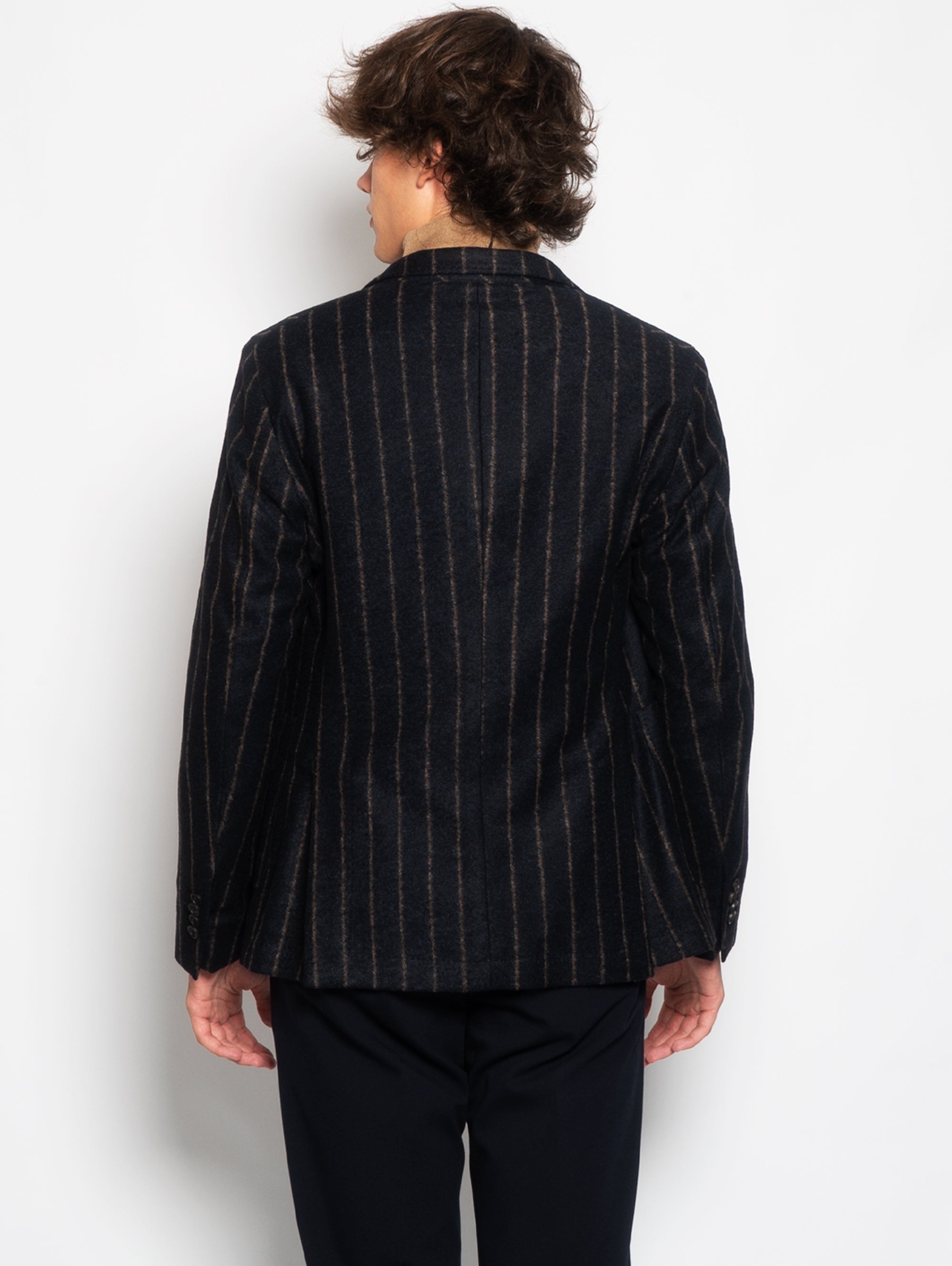 Nuvola Double-Breasted Blue Pinstripe Jacket