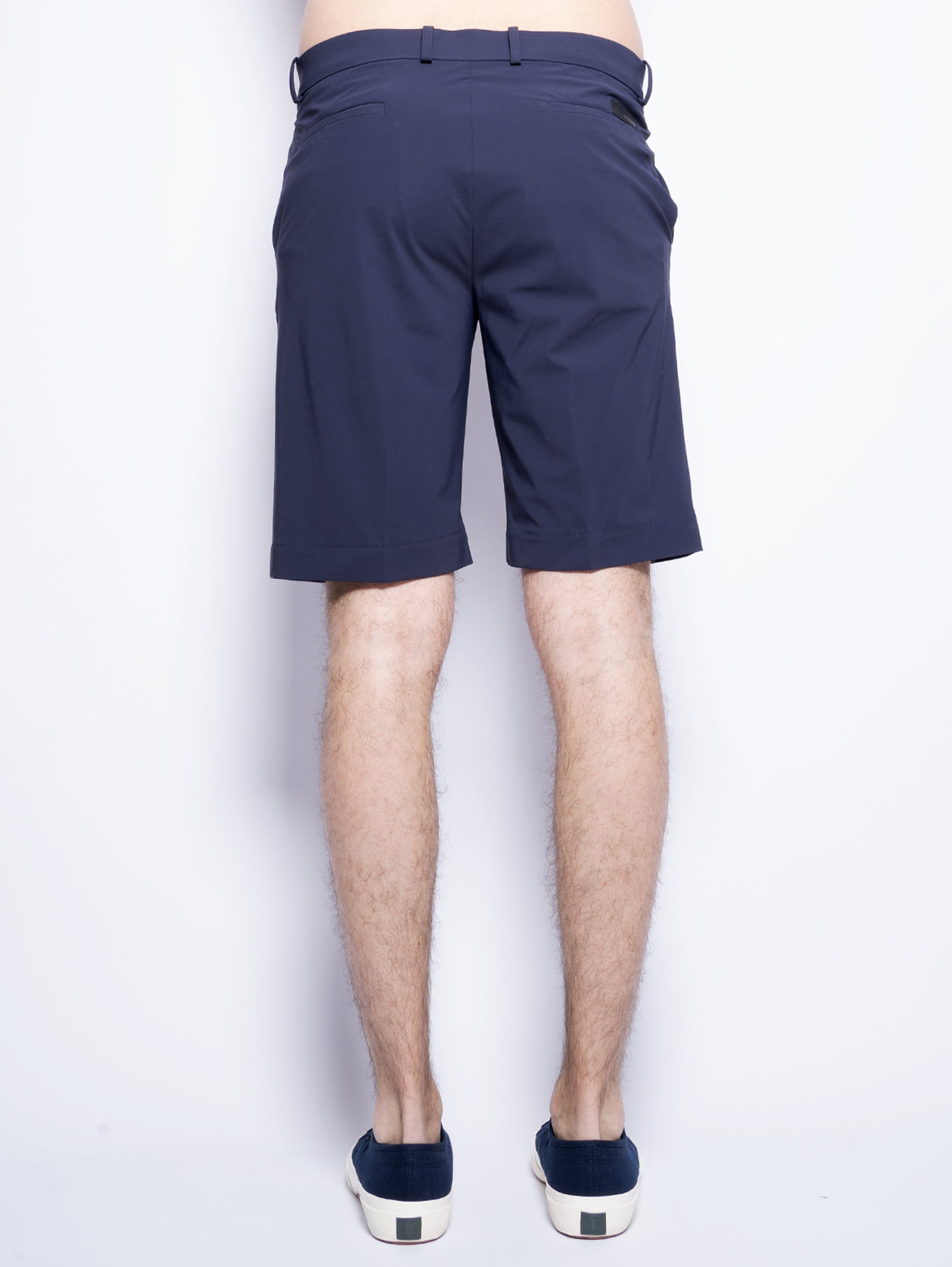 Bermuda shorts in blue stretch fabric