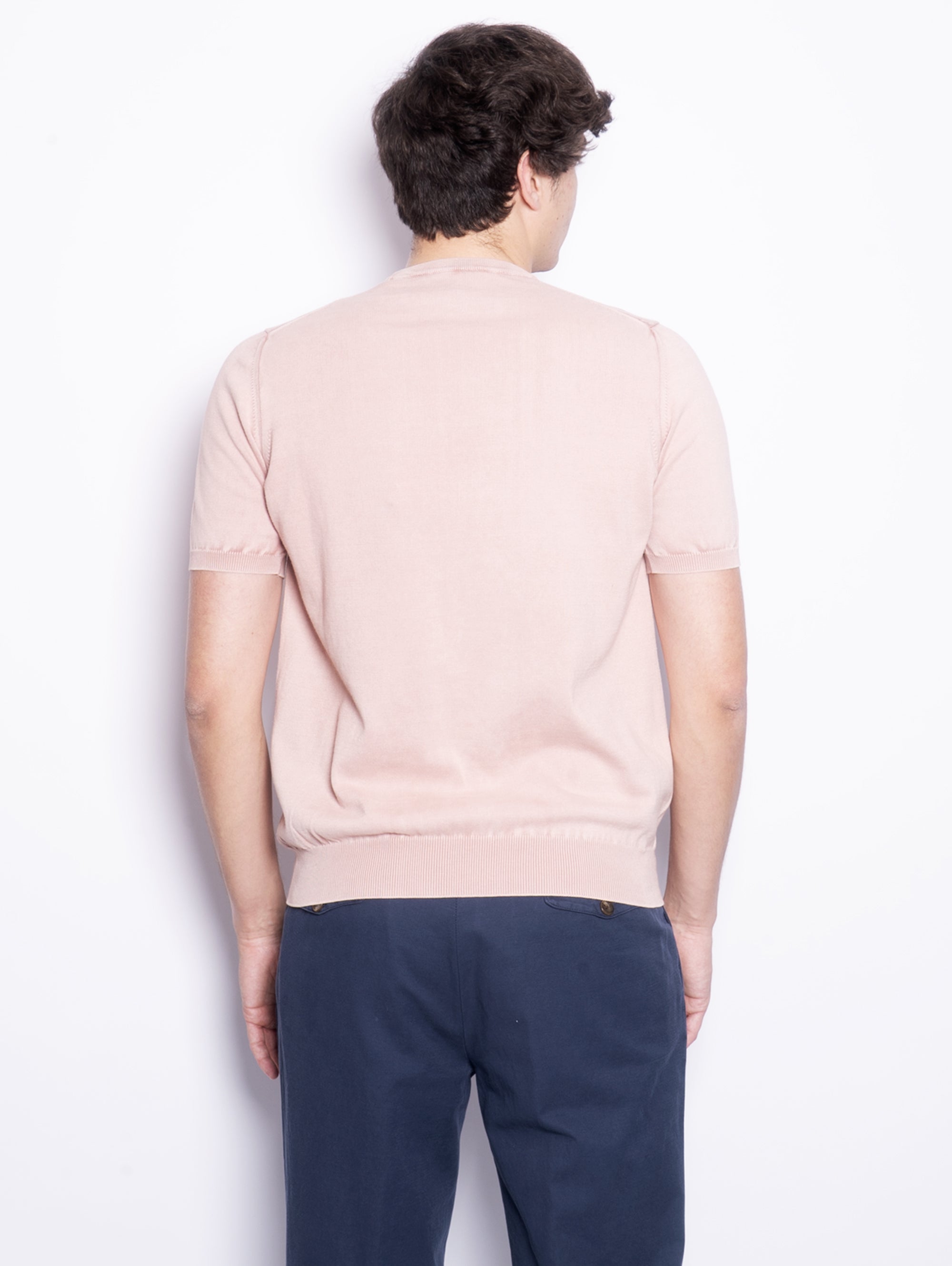 Maglia con Maniche Corte in Cotone Rosa