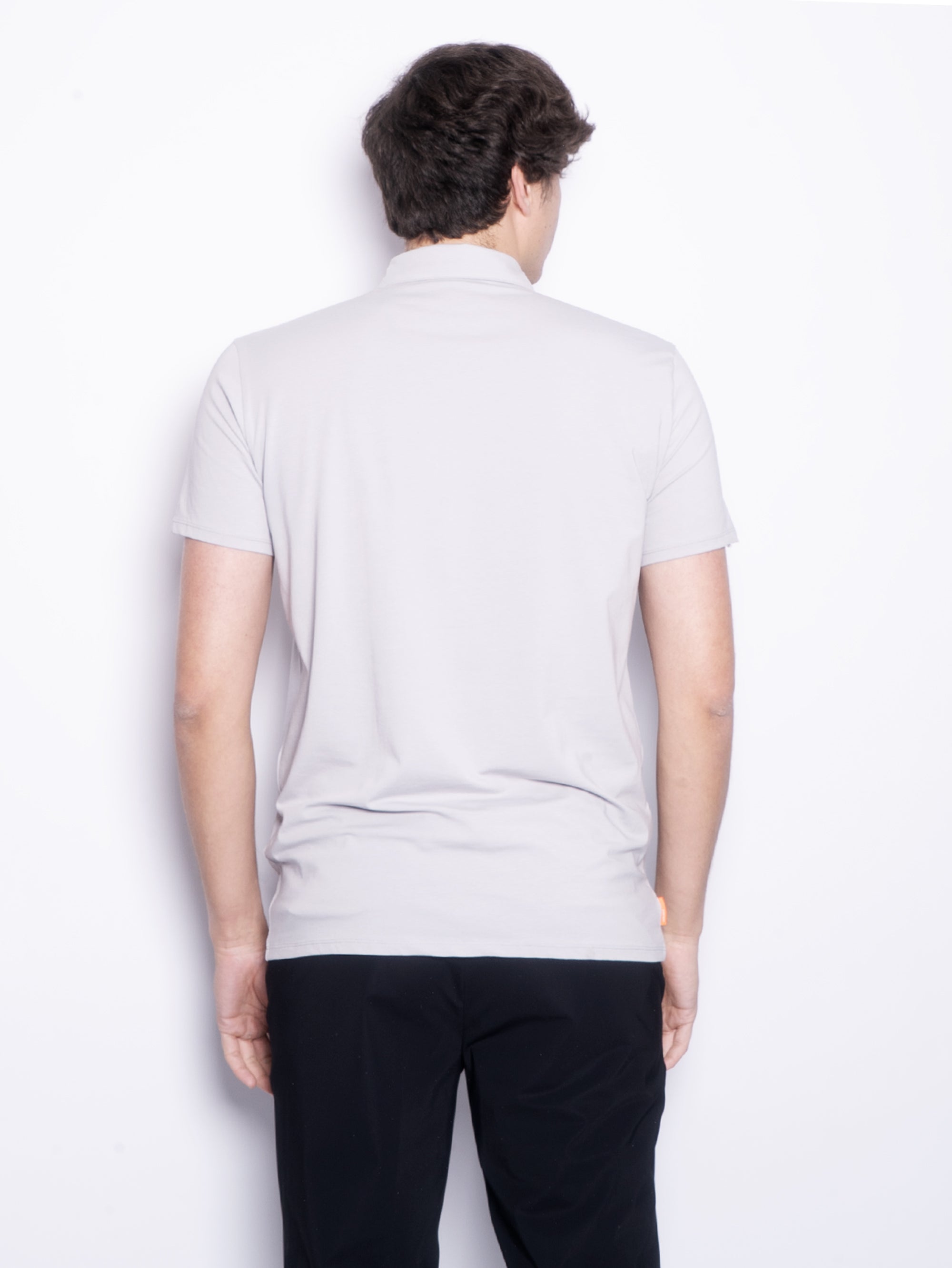 Polo shirt in gray technical fabric