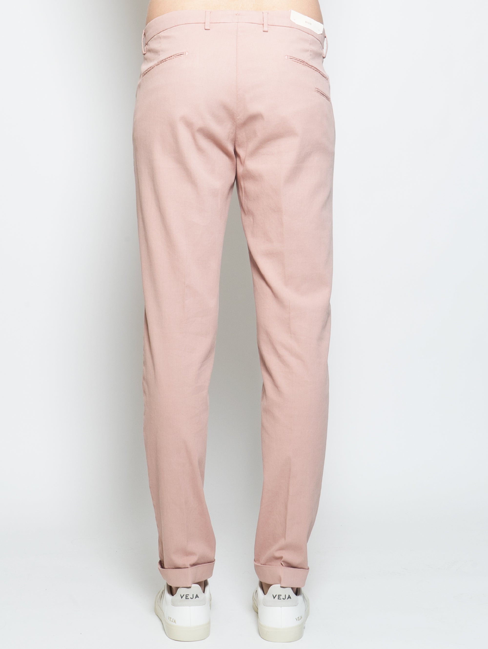 Pink Textured Chino Pants