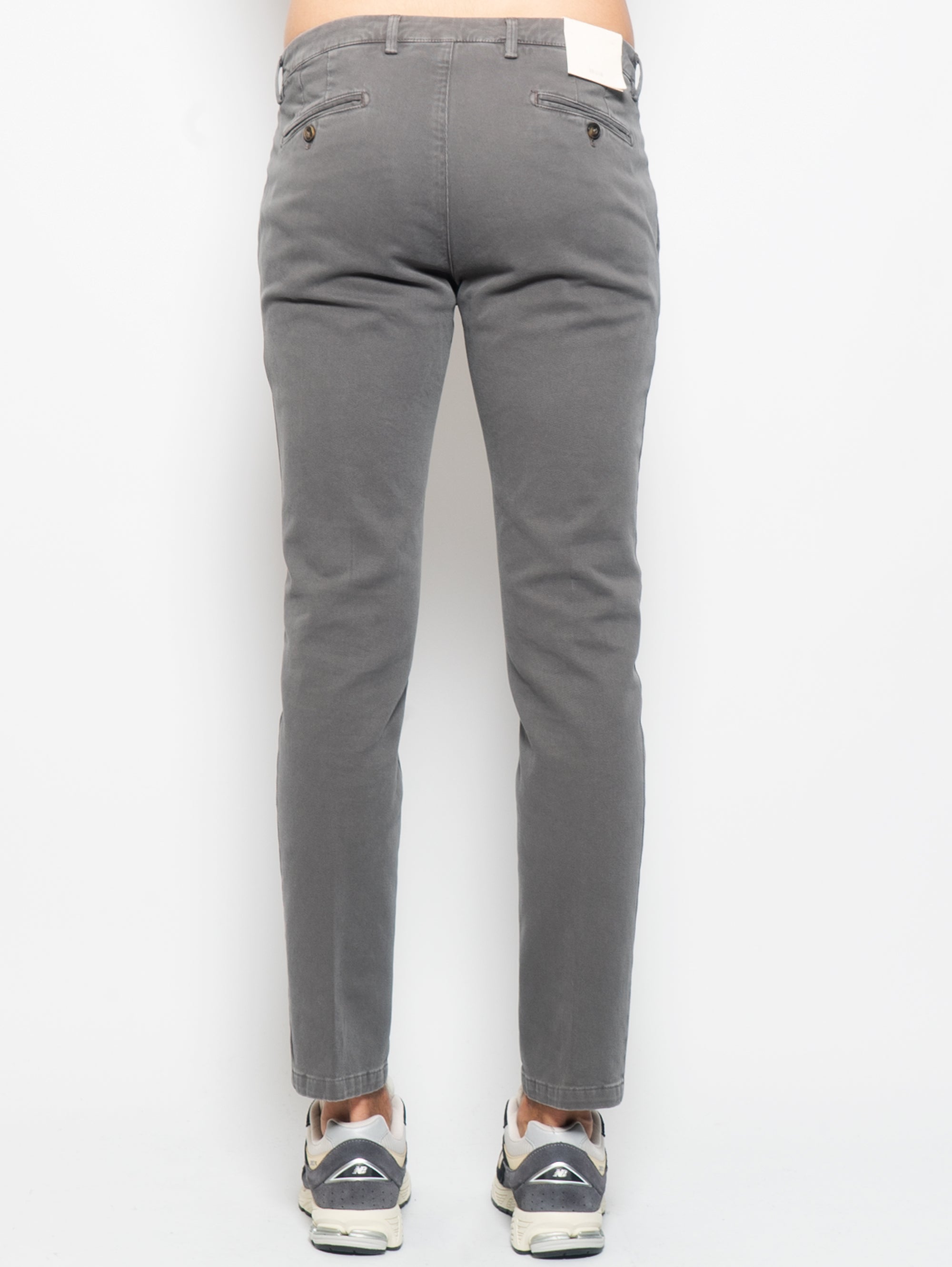 Gray Gabardine Chino Trousers