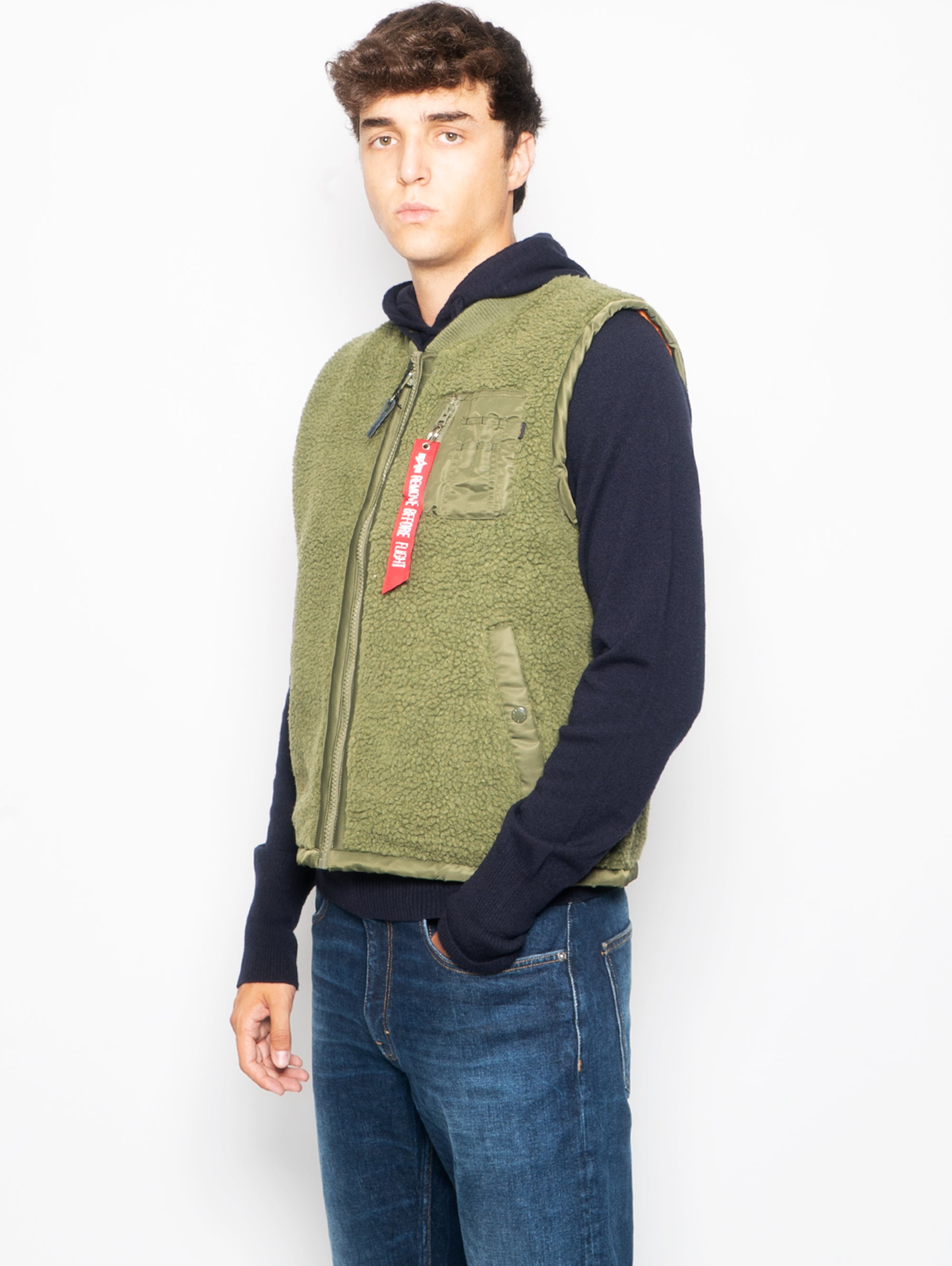 Sage Green Teddy Padded Vest