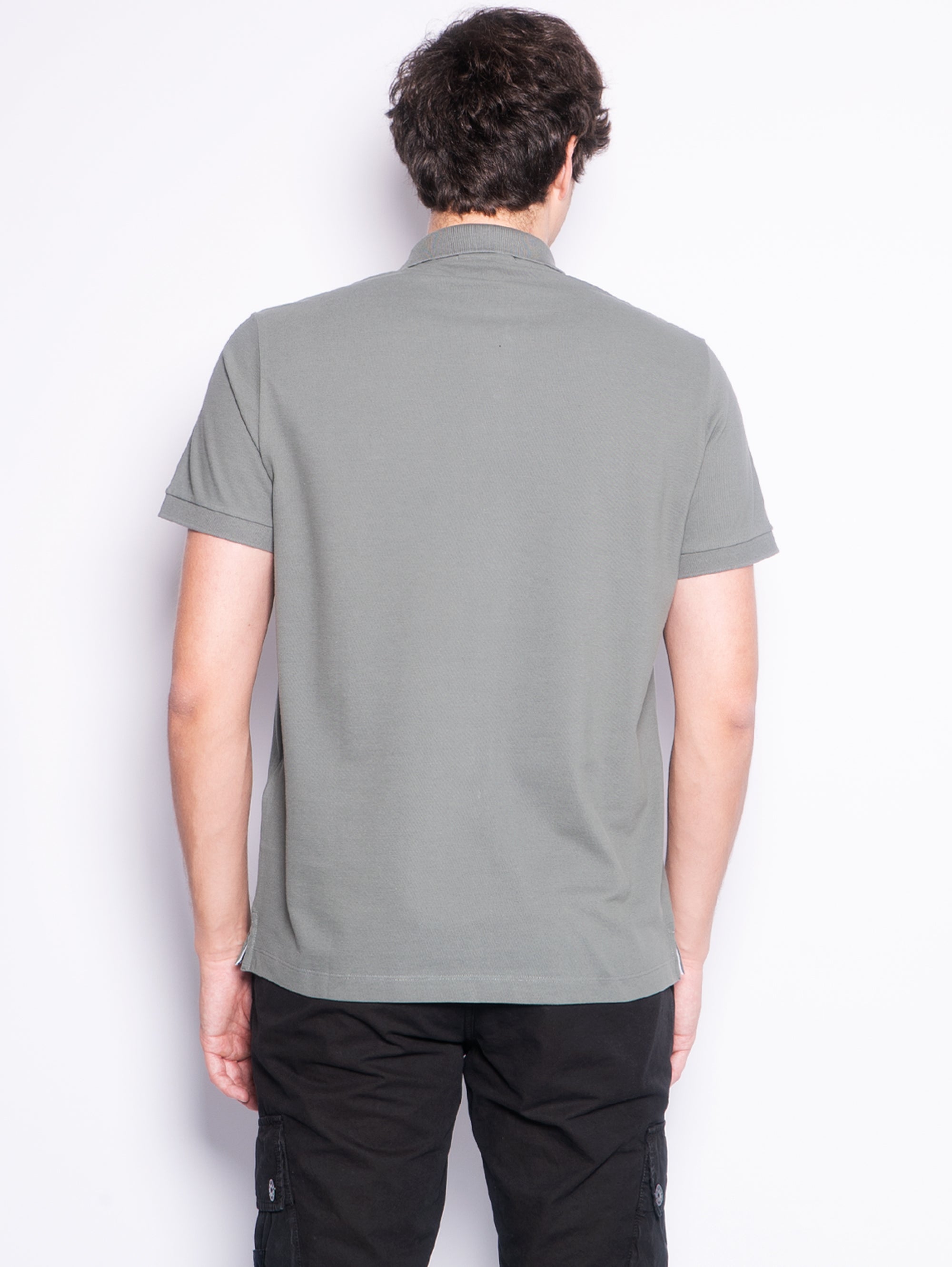 Slim Fit Polo Shirt in Moss Organic Cotton