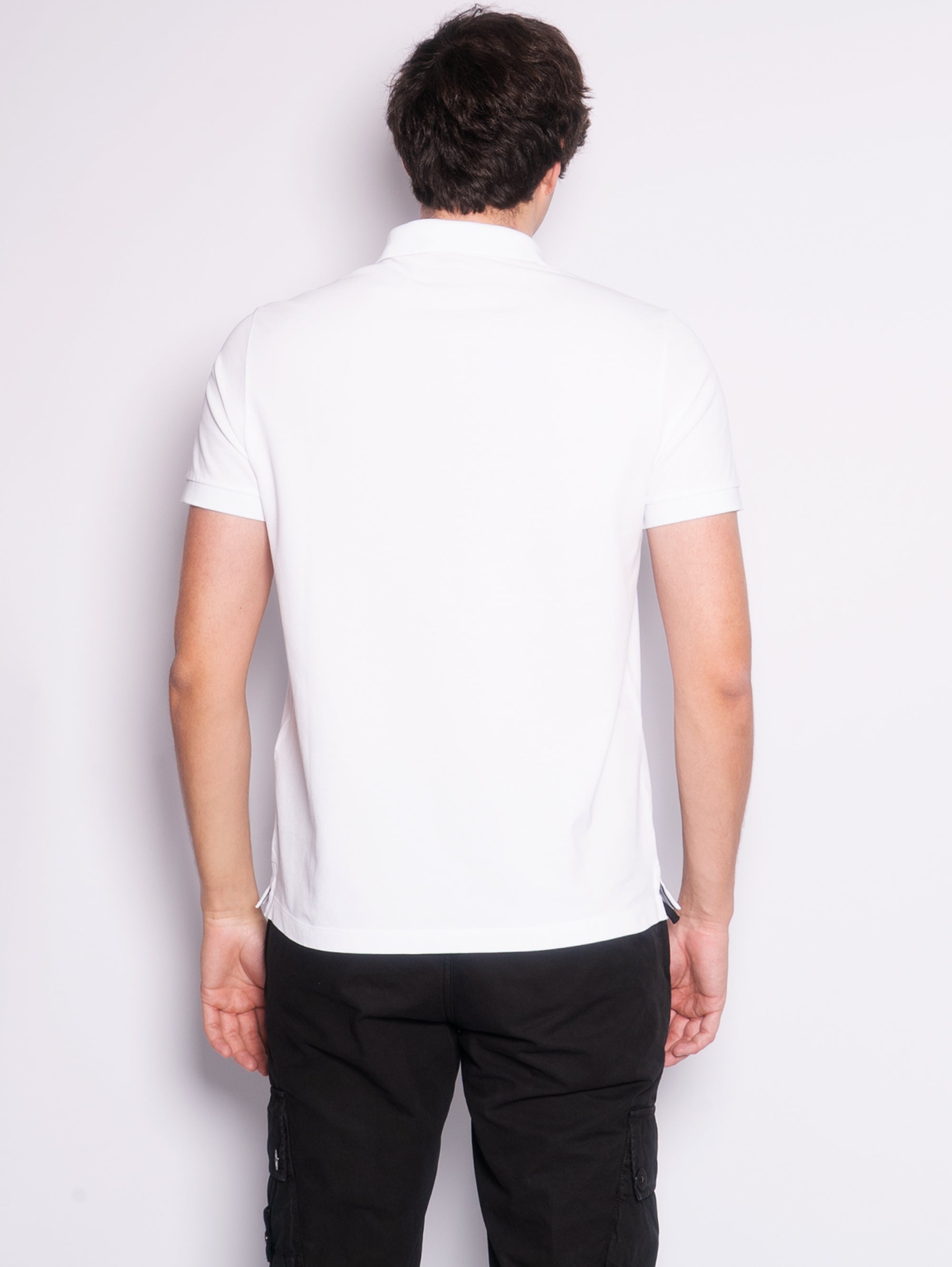 Slim-Fit-Poloshirt aus weißer Bio-Baumwolle