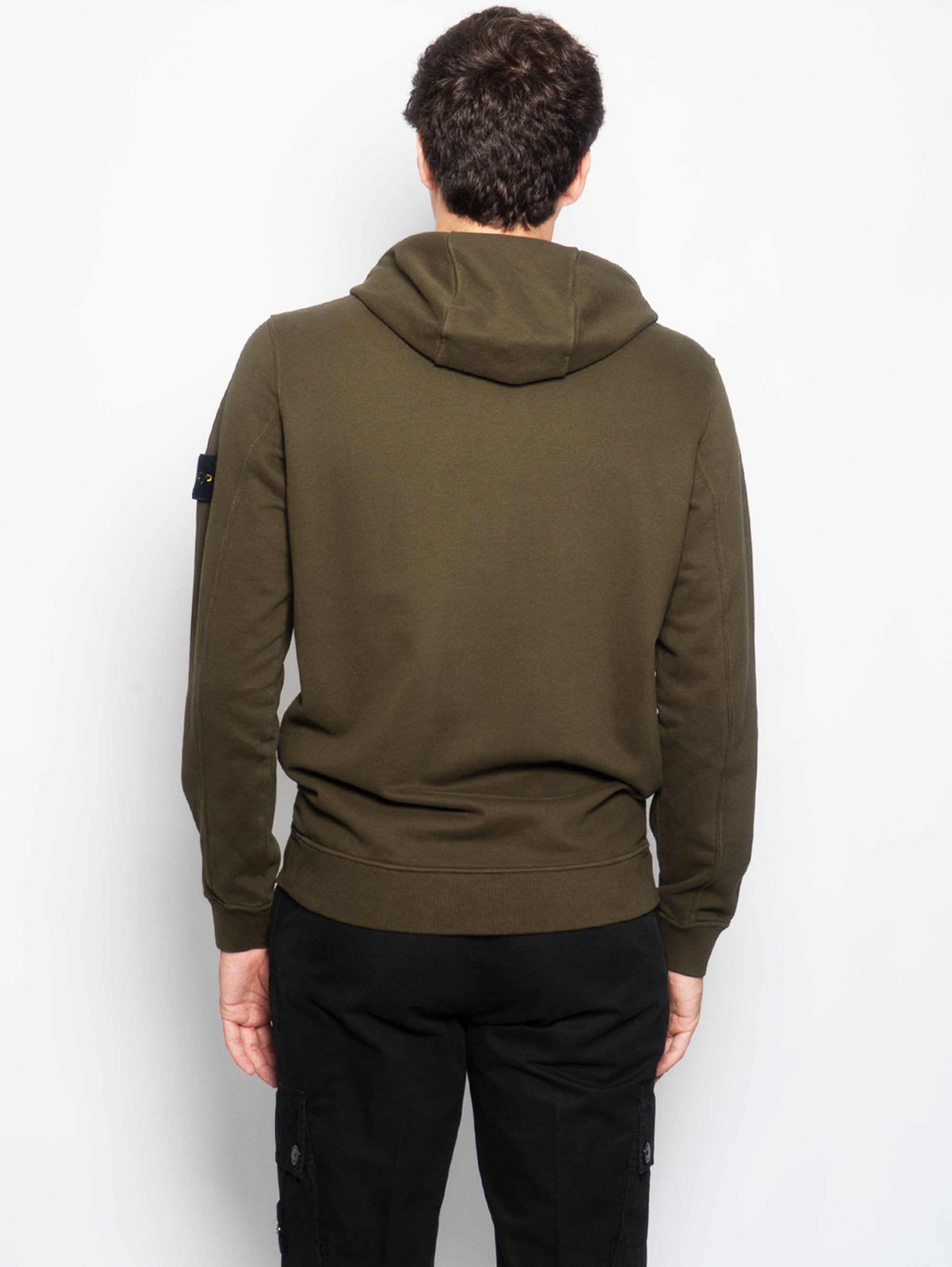Sweatshirt with Zip and Hood Olive