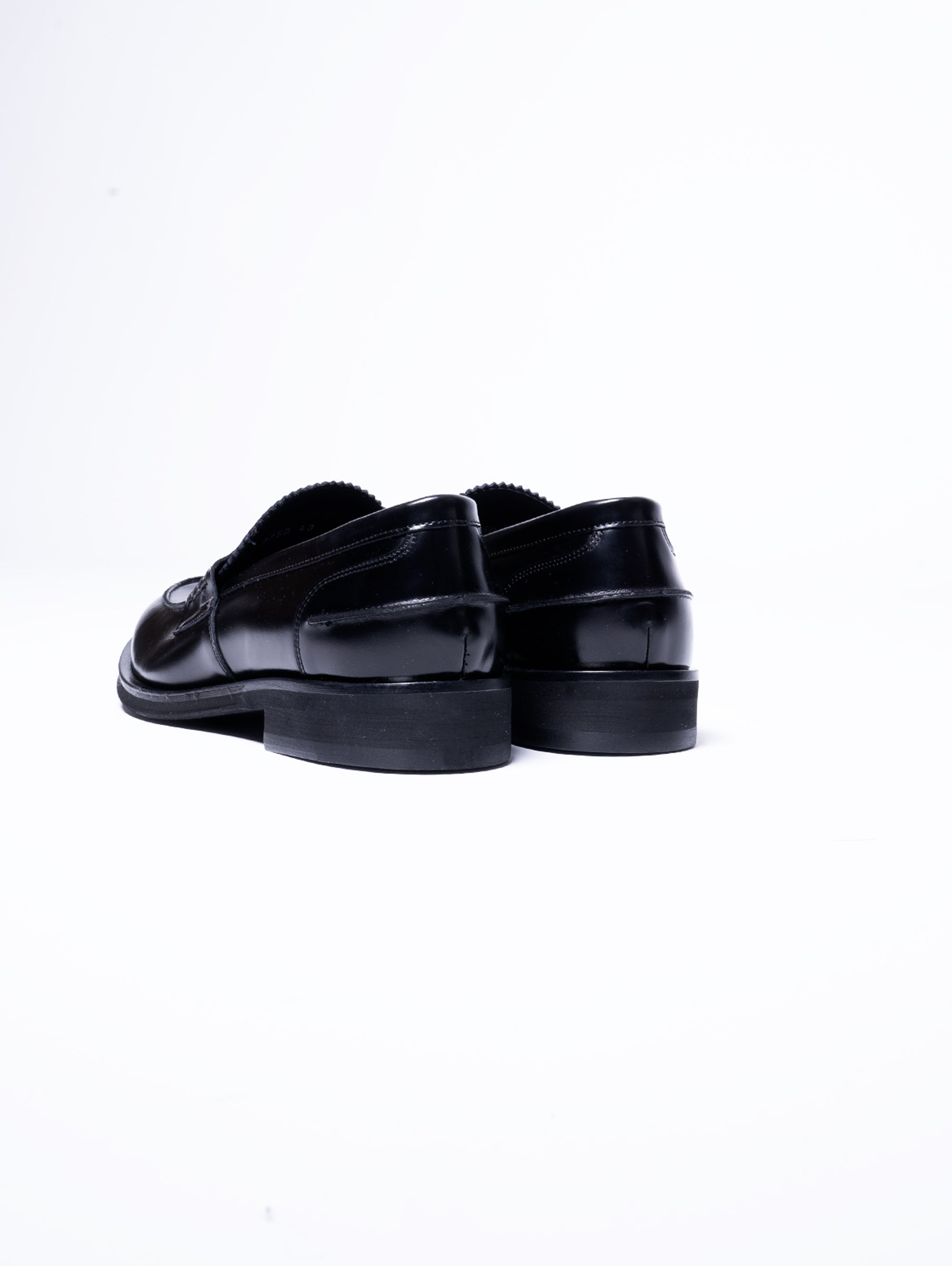 Penny Loafer Moccasin in Black Abrasive