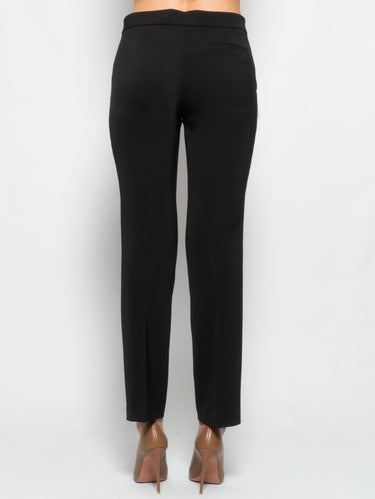 Straight Pants in Black Wool Blend
