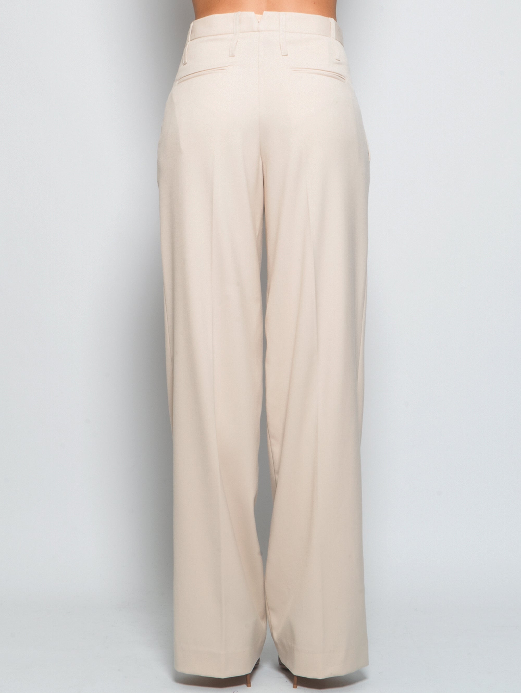 Moon White Dandy Wide Trousers