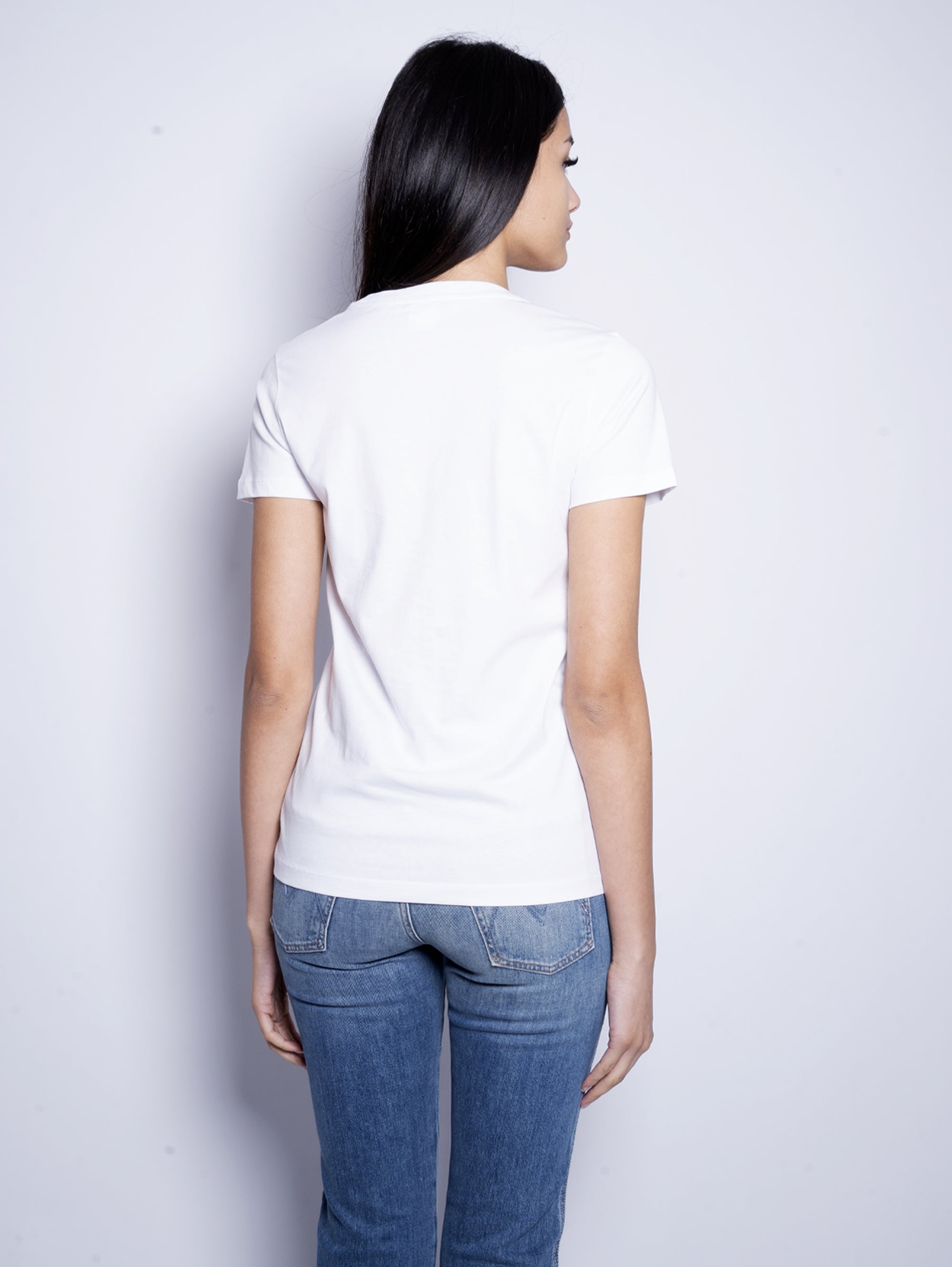 T-shirt with White Embroidered Logo