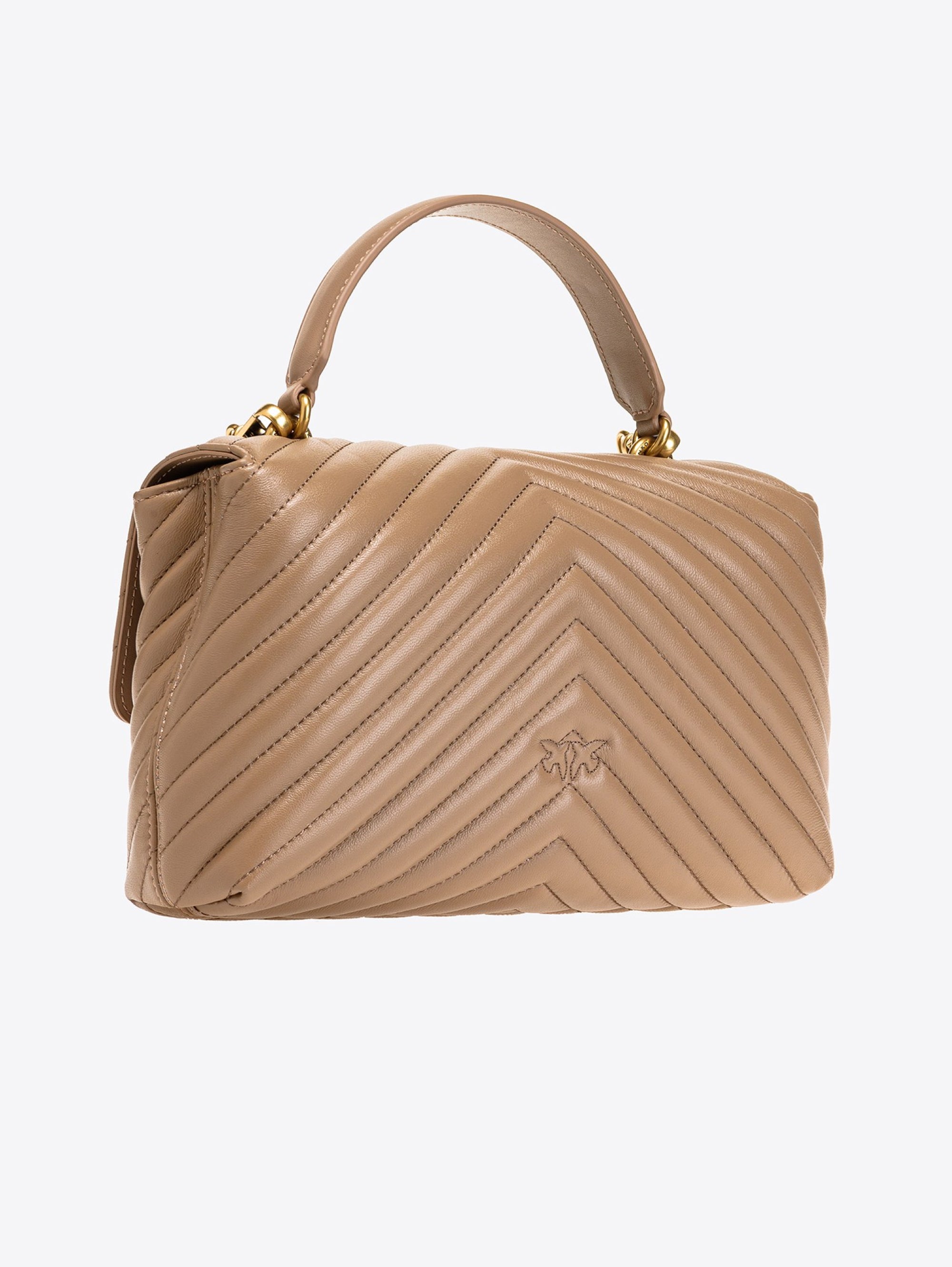 Nappa bag with ginger biscuit chevron motif