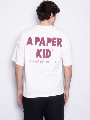T-shirt met micrologo crème