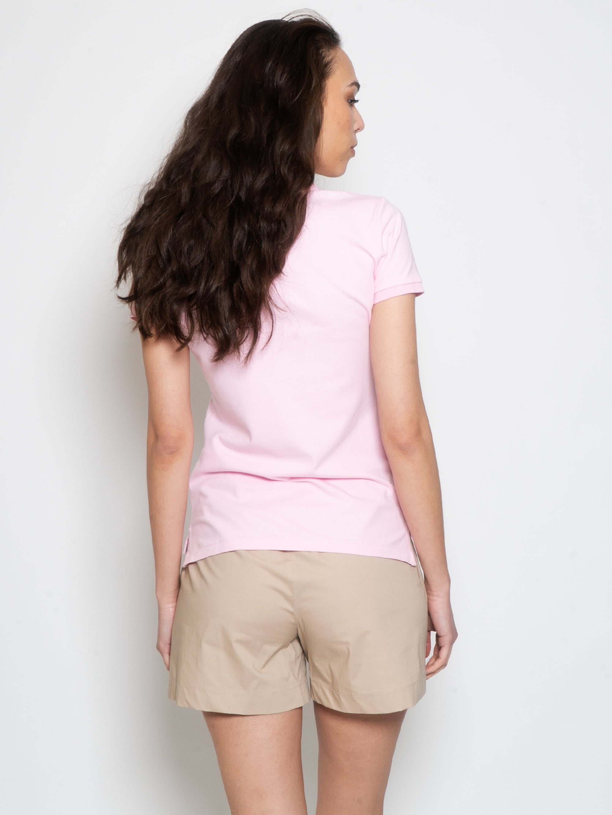 Rosa Slim-Fit-Kurzarm-Poloshirt