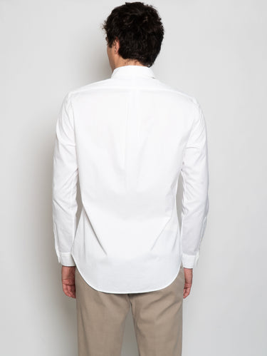 White Slim Fit Cotton Twill Shirt