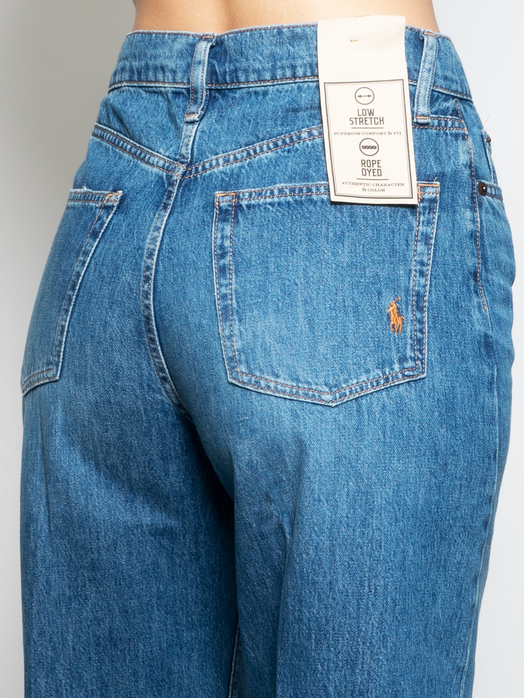 Vita Alta Jeans and Gamba Larga Denim Medium