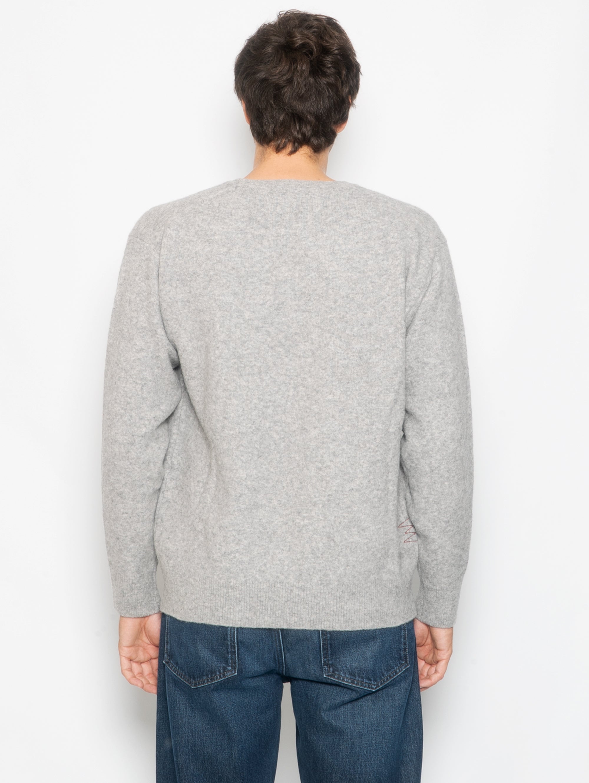 Gray Wool Crew Neck Sweater