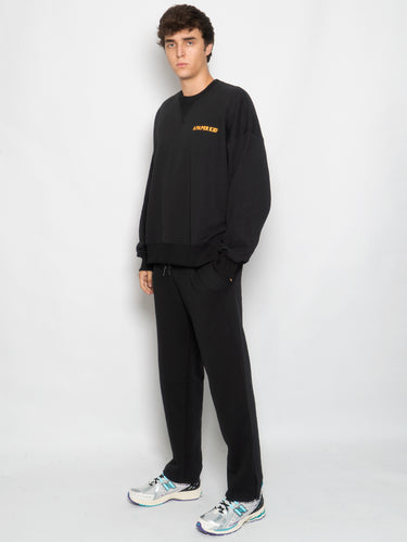 Fleece broek met plooien zwart
