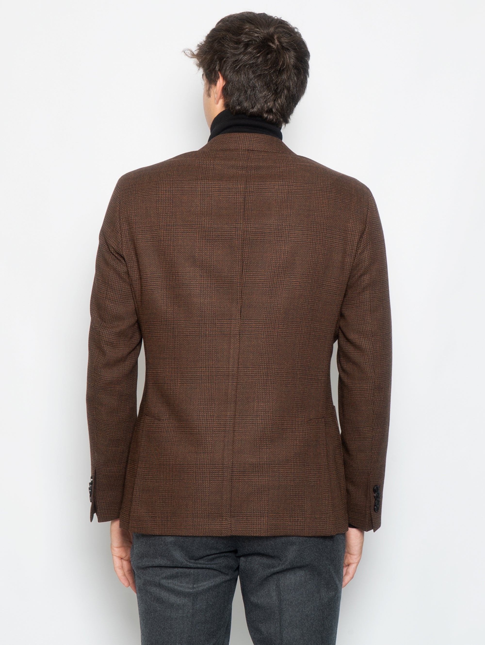 Prince of Wales Jacket in Brown Wool