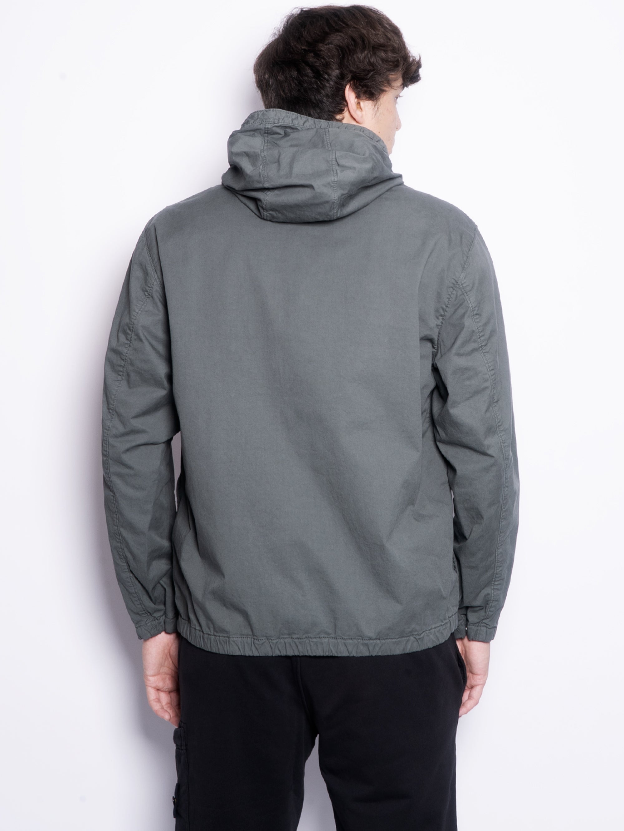 Jacket in Moss Garment Dyed Supima Cotton Twill