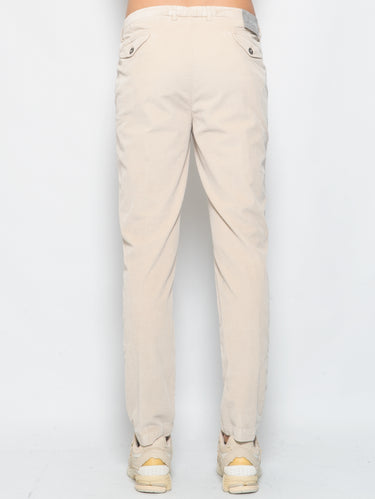 Pantaloni in Velluto con Laccio Beige