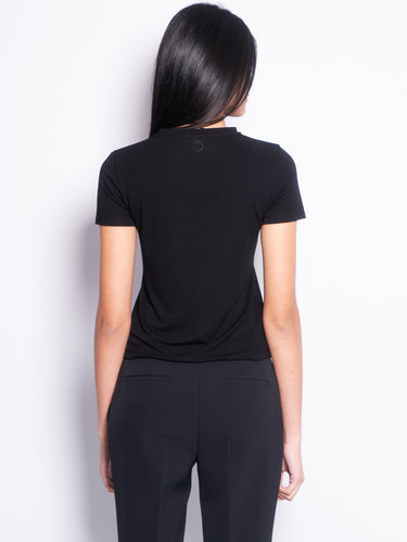 T-shirt met Korte Mouwen Interlock Zwart