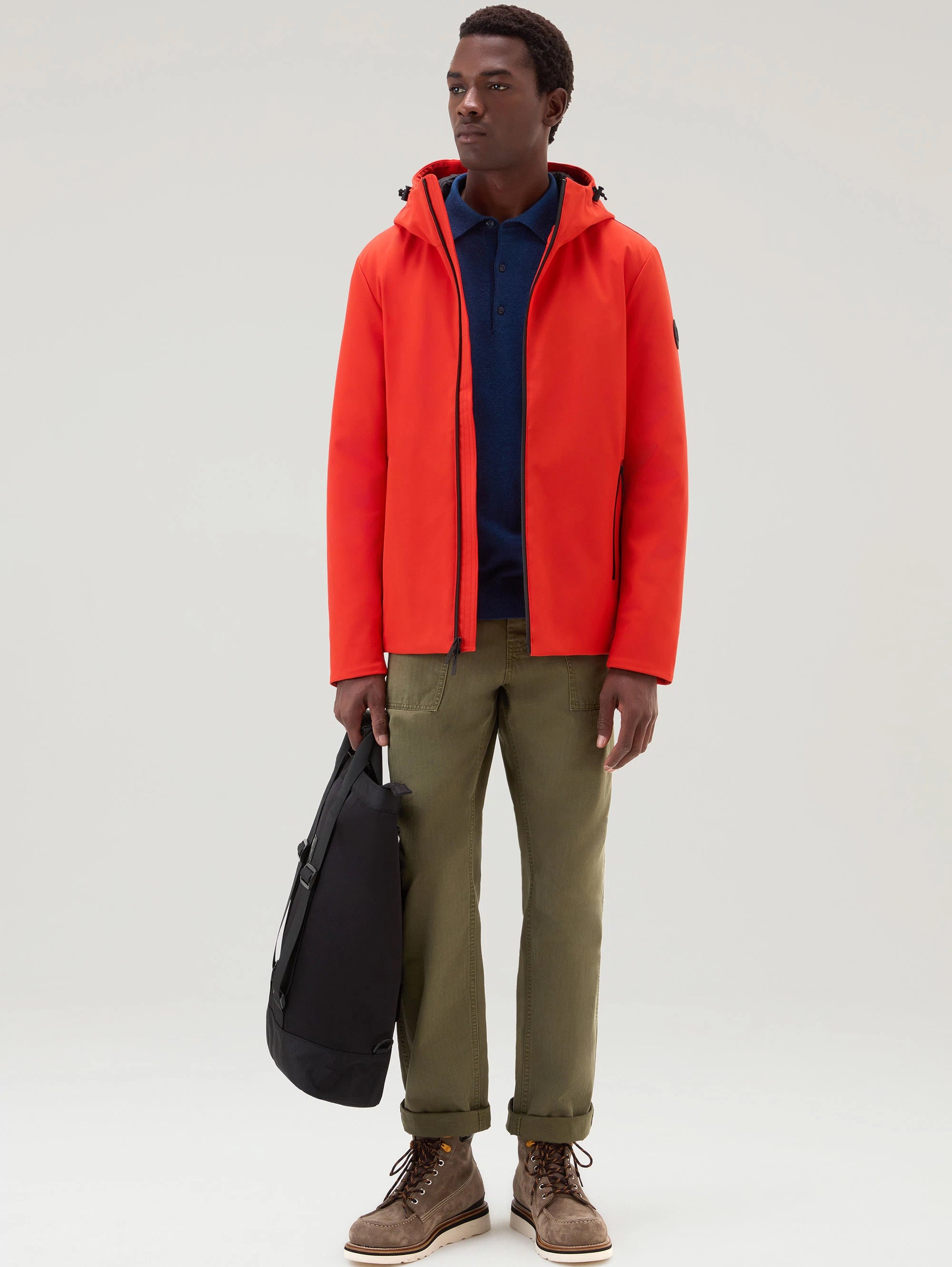 Pacific Orange Windproof Hooded Jacket