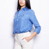 RALPH LAUREN-Camicia in Lino Over Blu Medio-TRYME Shop