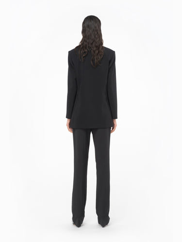 Blazer in Tessuto Crepe Stretch Nero