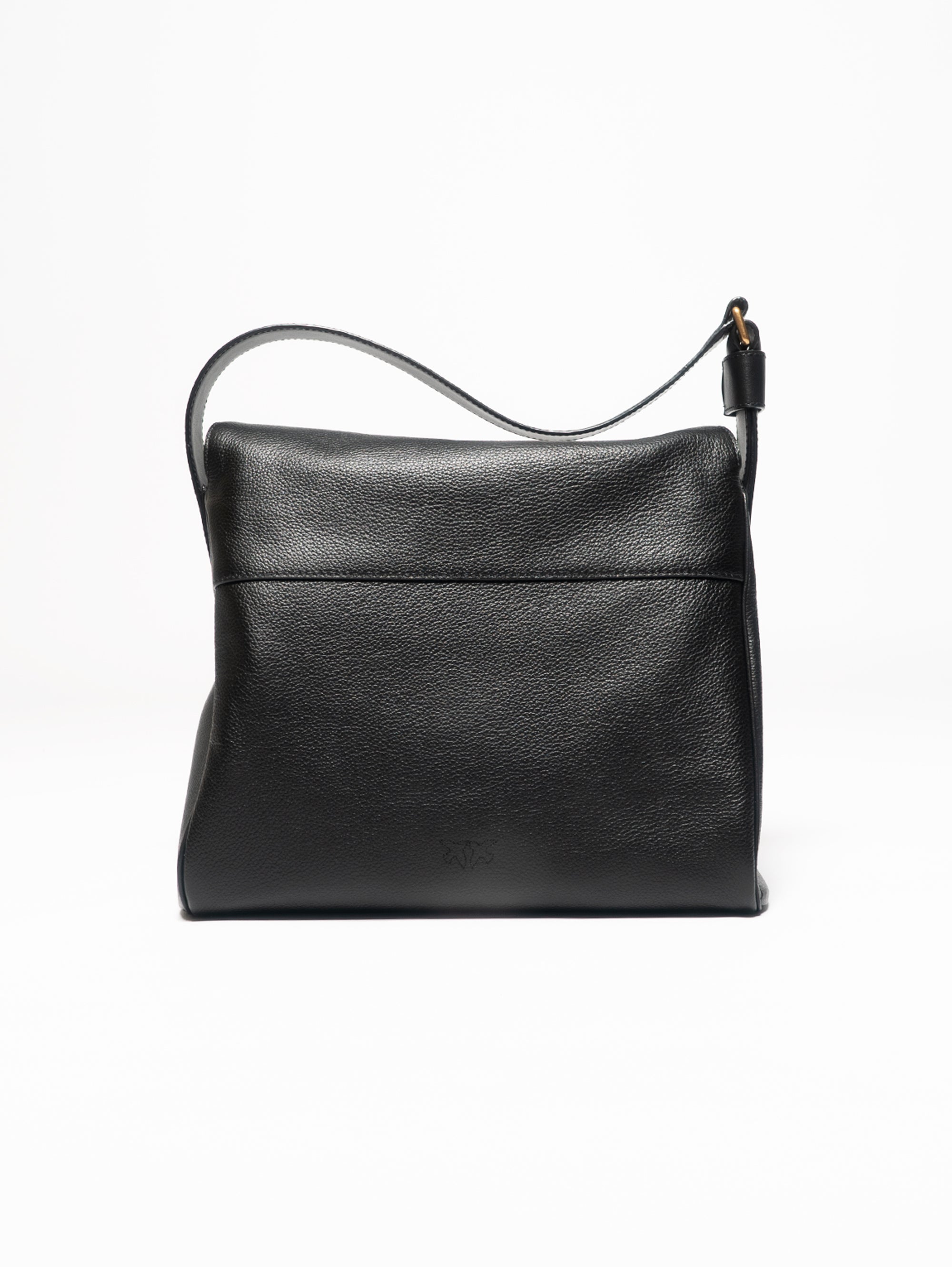 Handbag in Black Tumbled Leather