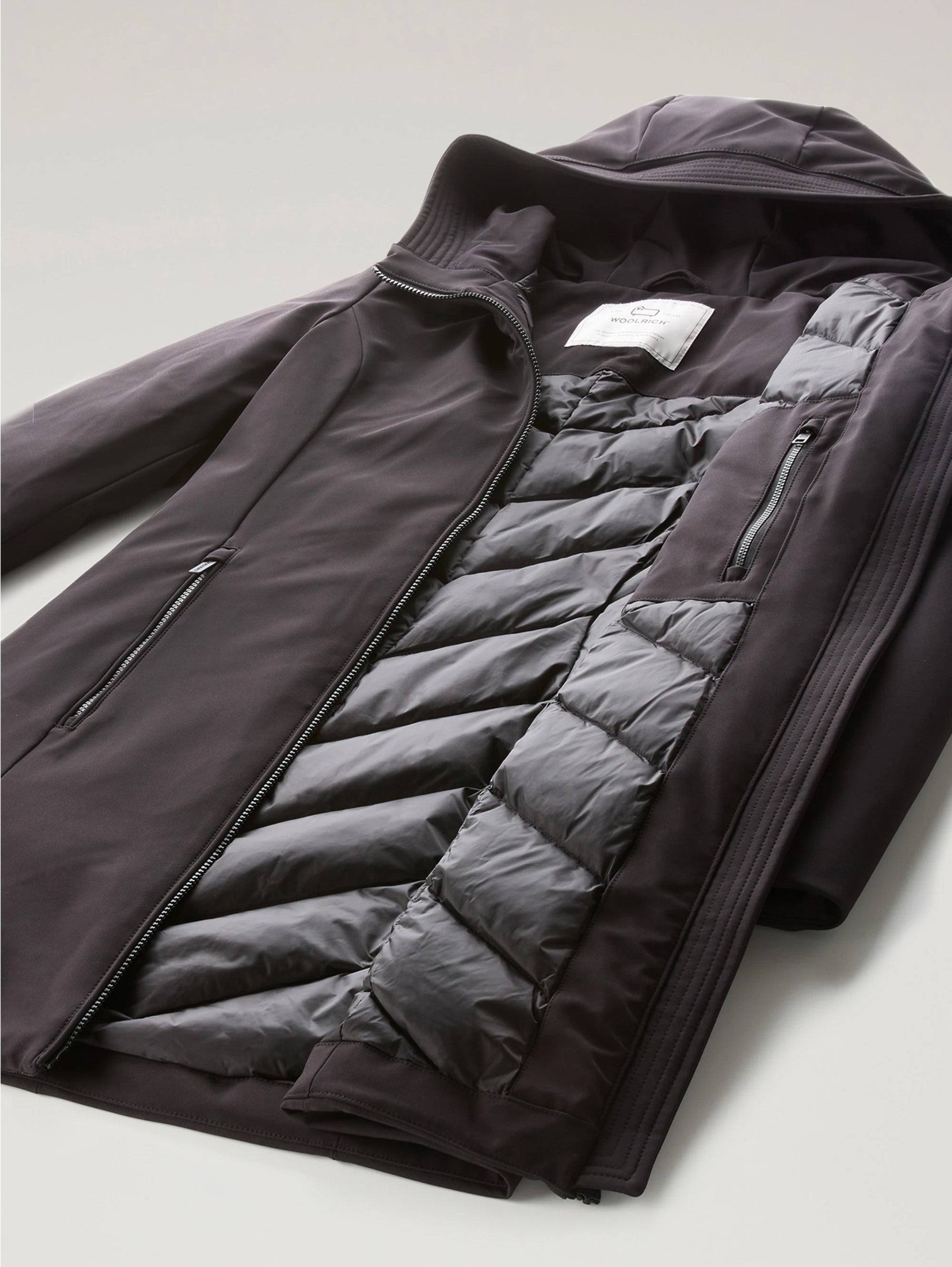 Firth Black Windproof Parka with Hood