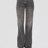 MOTHER-Denim a Zampa e Vita Alta con Orlo Sfrangiato Grigio-TRYME Shop