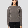 MC2 SAINT BARTH-Maglione Louise con Ricami Cowgirl Marrone-TRYME Shop