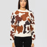 MC2 SAINT BARTH-Maglione Girocollo Danya con Stampa COw Skin Marrone-TRYME Shop