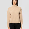ERMANNO FIRENZE-Maglia Collo Alto con Ricami in Lana Cammello-TRYME Shop